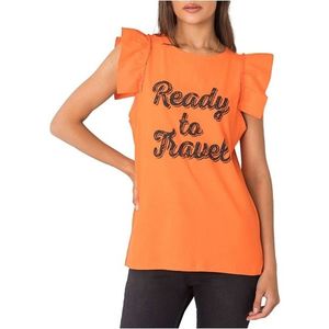 Oranžové dámske tričko s nápisom vyobraziť