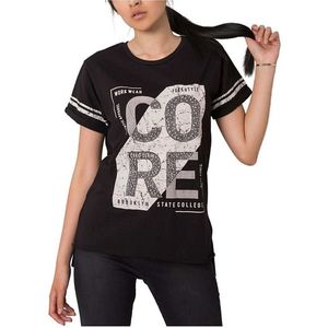 čierne dámske tričko s potlačou core vyobraziť