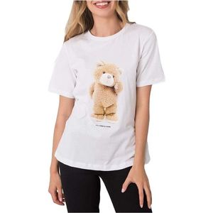 Biele dámske tričko s medvedíkom vyobraziť