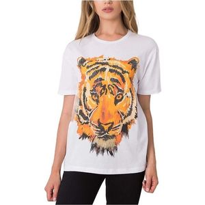 Biele dámske tričko s potlačou tigra vyobraziť