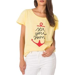 žlté dámske tričko s potlačou kotvy vyobraziť