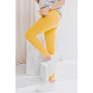 Žlté teplákové nohavice PLR001 vyobraziť