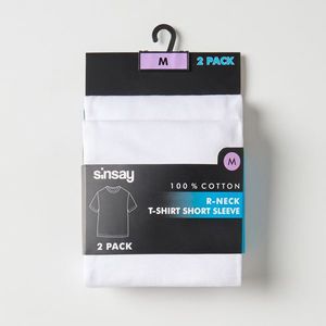 Sinsay - Súprava 2 tričiek slim fit - Biela vyobraziť