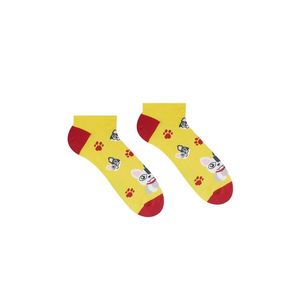 Žlté členkové ponožky Francúzsky buldoček vyobraziť
