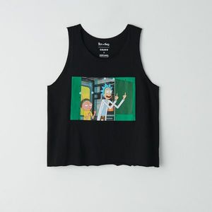 Cropp - Tank top s potlačou Rick and Morty - Čierna vyobraziť