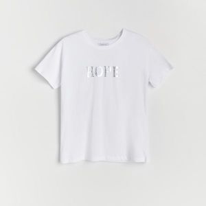 Reserved - Bavlnené tričko s potlačou - Krémová vyobraziť