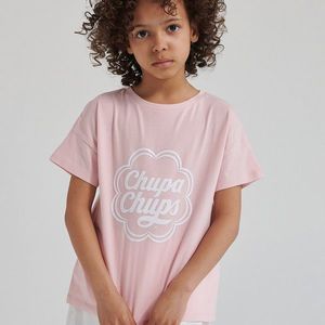Reserved - Bavlnené tričko s potlačou Chupa Chups - Ružová vyobraziť