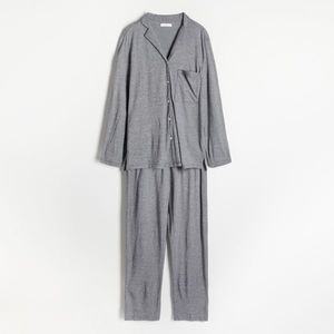Reserved - Dvojdielne pyžamo s topom s dlhými rukávmi - Čierna vyobraziť