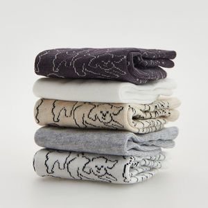 Reserved - Súprava 5 párov bavlnených ponožiek - Krémová vyobraziť
