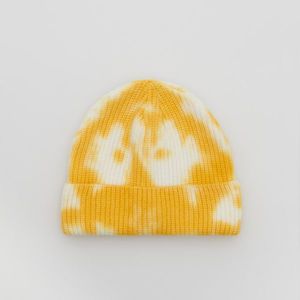 Reserved - Batikovaná čiapka beanie - Žltá vyobraziť