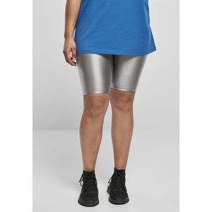 Urban Classics Ladies Highwaist Shiny Metallic Cycle Shorts darksilver - 3XL vyobraziť