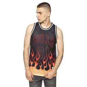 Mitchell & Ness Chicago Bulls 91 Dennis Rodman black NBA Flames Swingman Jersey - S vyobraziť