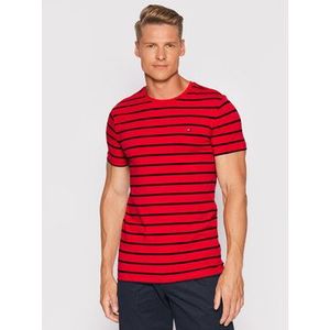 Tommy Hilfiger Tričko Stretch MW0MW10800 Červená Slim Fit vyobraziť