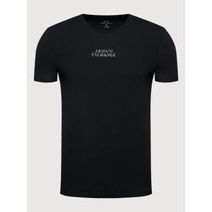 Armani Exchange Tričko 6KZTAB ZJ5ZZ 1200 Čierna Slim Fit vyobraziť
