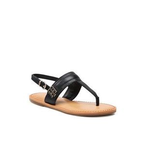Tommy Hilfiger Sandále Hardware Th Flat Leather Sandal FW0FW05912 Čierna vyobraziť