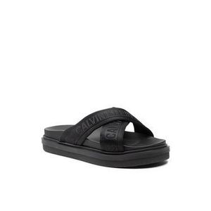 Calvin Klein Jeans Šľapky Flat Sandal Crisscross Pes YM0YM00069 Čierna vyobraziť