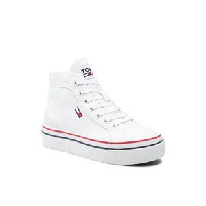 Tommy Jeans Sneakersy Mid Flatform Vulc EN0EN01414 Biela vyobraziť