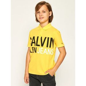 Calvin Klein Jeans Polokošeľa Stamp Logo IB0IB00379 Žltá Regular Fit vyobraziť