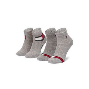 Tommy Hilfiger Súprava 2 párov vysokých detských ponožiek 100002319 Sivá vyobraziť
