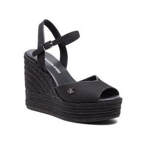 Calvin Klein Jeans Espadrilky Wedge Sandal Ankle Strap YW0YW00121 Čierna vyobraziť