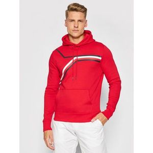 Tommy Hilfiger Mikina Split Corp Stripe Hoody MW0MW21115 Červená Regular Fit vyobraziť