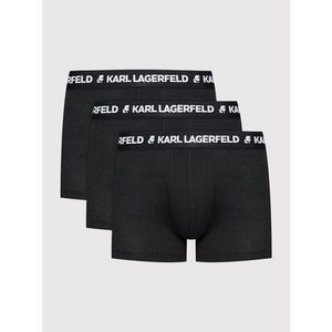 KARL LAGERFELD Súprava 3 párov boxeriek Logo 211M2104 Čierna vyobraziť