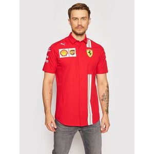 Puma Košeľa Scuderia Ferrari Team 763034 Červená Regular Fit vyobraziť