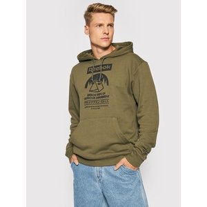 Reebok Mikina Cl Camping Graphic Hoodie GS4194 Zelená Relaxed Fit vyobraziť