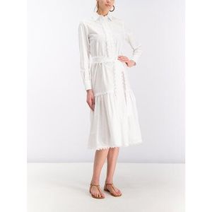 Tory Burch Košeľové šaty 53852 Biela Regular Fit vyobraziť