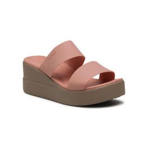 Crocs Šľapky Brooklyn Mid Wedge W 206219 Ružová vyobraziť