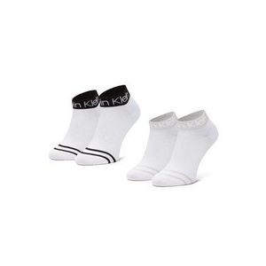 Calvin Klein Súprava 2 párov kotníkových ponožiek dámskych 100001800 Biela vyobraziť