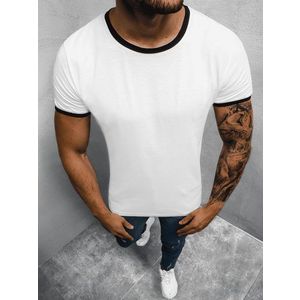 Pánske biele tričko s čiernym lemovaním O/1177Z vyobraziť
