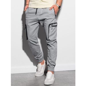 Trendové jogger nohavice v šedej farbe P960 vyobraziť