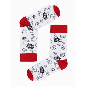 Veselé biele pánske ponožky U148 vyobraziť