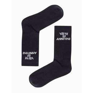 Čierne pánske ponožky s nápisom U152 vyobraziť