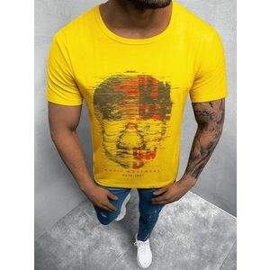 Štýlové žlté tričko s potlačou JS/KS2632 vyobraziť