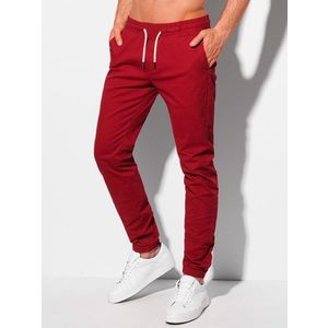 Pohodlné červené jogger nohavice P1091 vyobraziť