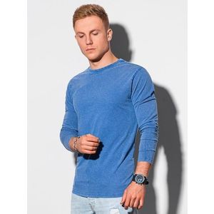 Tmavo-modré štýlové tričko s dlhým rukávom L131 vyobraziť
