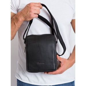 Men´s black leather messenger bag vyobraziť