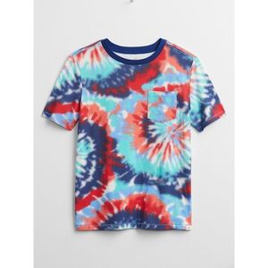 GAP Dětské tričko tie-dye pocket t-shirt vyobraziť