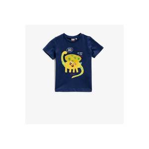 Koton Boys Navy Blue Dinosaur Printed Tshirt vyobraziť