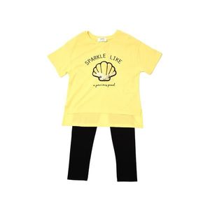 Trendyol Yellow Printed Girl Knitted Top-Top Set vyobraziť