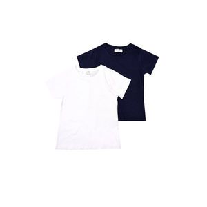 Trendyol Navy Blue-White 2-Pack Basic Crew Neck Unisex Kids Knitted T-Shirt vyobraziť