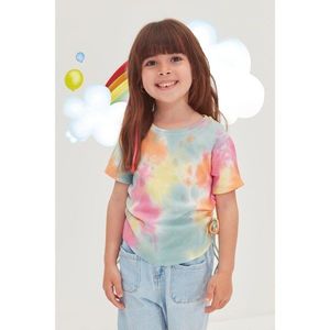 Trendyol Lilac Tie-dye Washed Pleated Girl Knitted Blouse vyobraziť