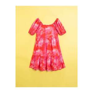 Koton Girl Pink Patterned Dress vyobraziť
