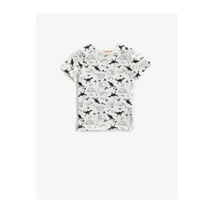 Koton Boys White Printed Short Sleeve Cotton T-shirt vyobraziť