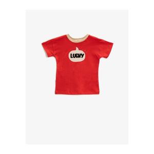 Koton Kids Red Printed Crew Neck Cotton T-Shirt vyobraziť