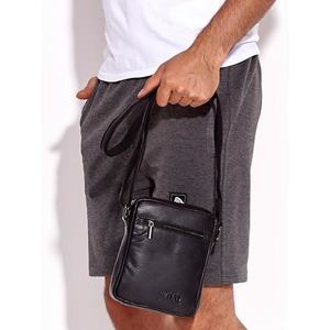 Men´s black leather bag with pockets vyobraziť