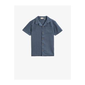 Koton Boy's Navy Blue Linen Shirt vyobraziť