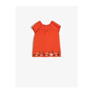 Koton Girl Orange Flower Embroidered Dress vyobraziť